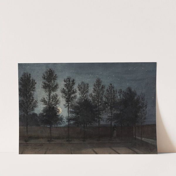 Vue de la rue Lakanal au Grand-Montrouge en 1889, effet de Lune. by Félix Brard