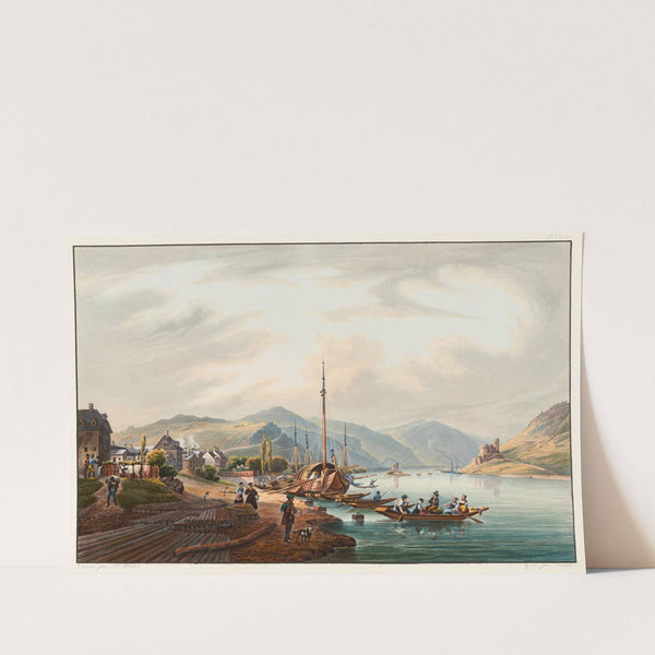Vue de la ville de Bingen vers le Bingerloch et la Tour des Souris by Johann Ludwig Bleuler