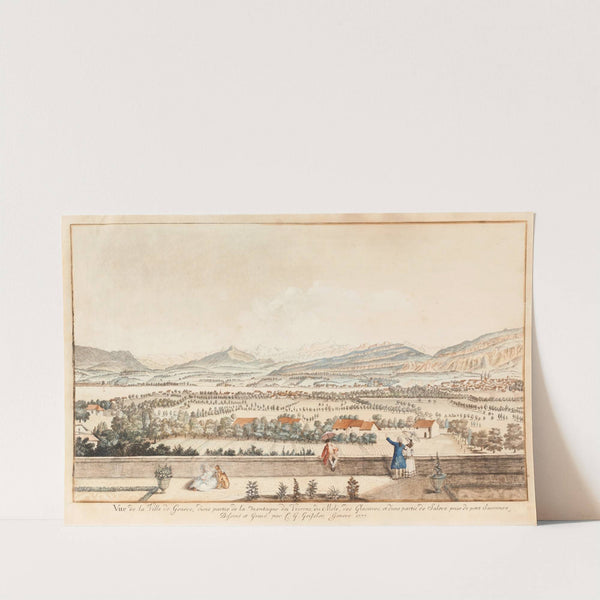 Vue de la Ville de Genéve, d’une partie de la montagne des Voirons, du Molé, des Glacieres, et d’une partie de Saleve prise de petit Saconnex (1915-1945) by Christian Gottlieb Geissler