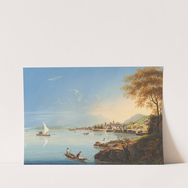 Vue de la ville de Neuchatel en Suisse by Johann Ludwig Bleuler