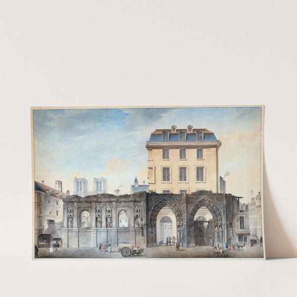 Vue de l'ancienne façade de l'Hôtel-Dieu après l'incendie de1772 by Auguste-Sébastien Bénard