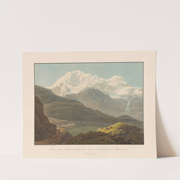 Vue de l’emplacement de l’Hospice du Simplon, et du Mont Rosa (1915-1945) by Gabriel Lory the Younger