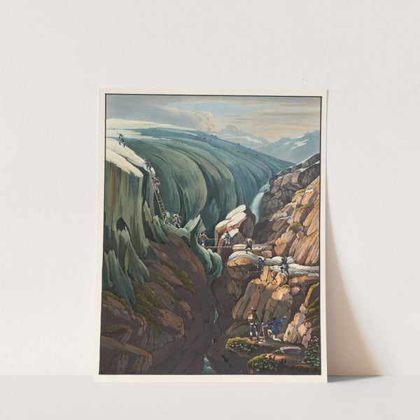 Vue de l’enfer près de la montagne de l’Oiseau et du glacier du Rhinwald by Johann Ludwig Bleuler