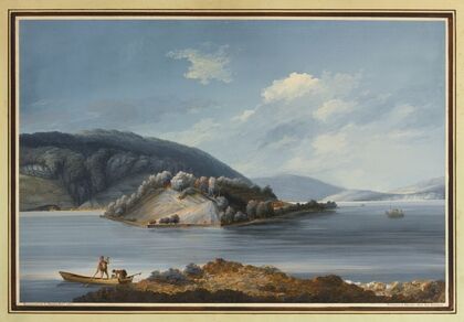 Vue de l’Isle de St. Pierre sur le Lac de Bienne.