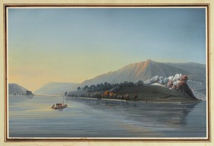 Vue de l’Isle de St. Pierre sur le Lac de Bienne