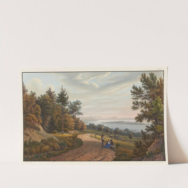 Vue de l’Jsle de Reichenau dans le lac de Constance by Johann Ludwig Bleuler