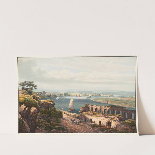Vue de Neuwied prise près de la ruine de Fredericstein nommé Teufelstein by Johann Ludwig Bleuler