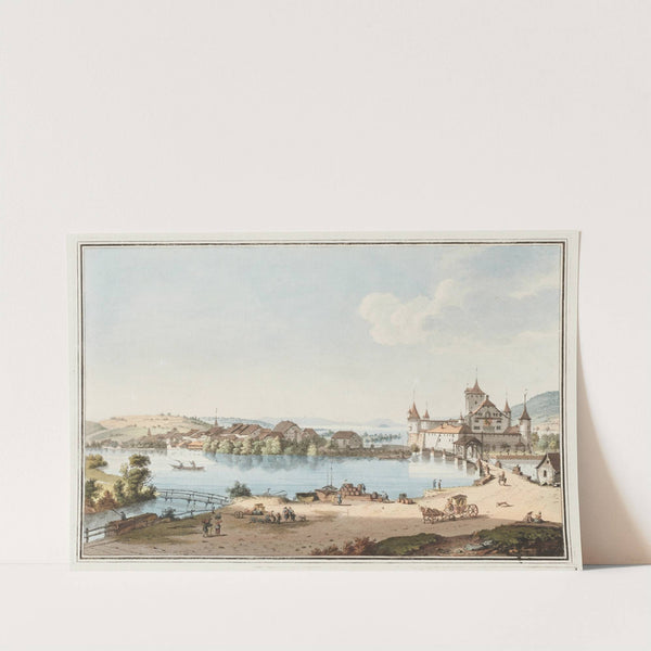 Vue de Nidau, et du Lac de Bienne by Johann Ludwig Aberli