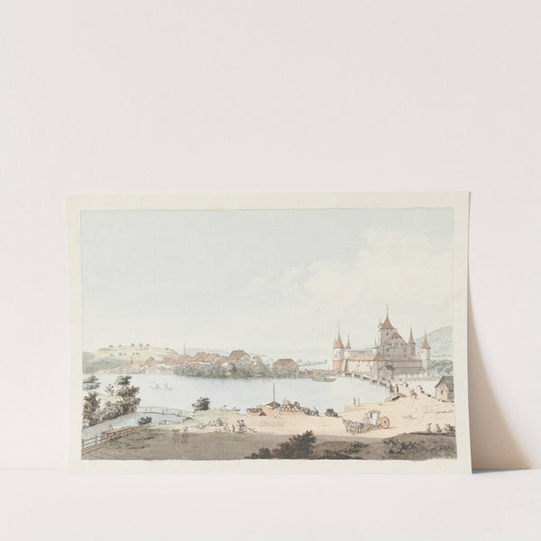Vue de Nidau, et du Lac de Bienne by Johann Ludwig Aberli
