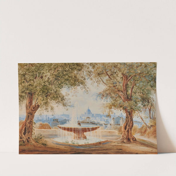 Vue de Rome depuis les hauteurs avec la basilique Saint Pierre by Johann Jakob Wolfensberger