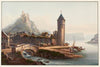 Vue de St. Goarshausen et de la ruine de Katzenellenbogen