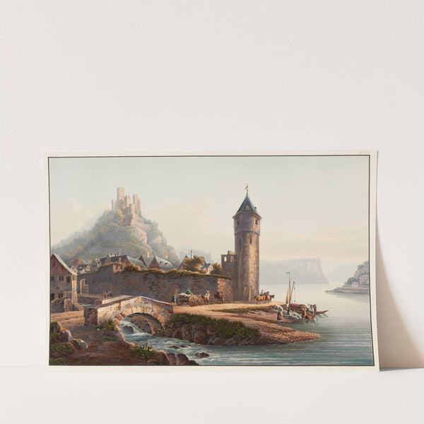 Vue de St. Goarshausen et de la ruine de Katzenellenbogen by Johann Ludwig Bleuler