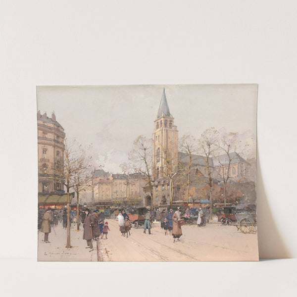 Vue des boulevards à Saint-Germain-des-Prés by Eugène Galien-Laloue