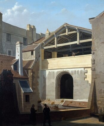 Vue des Thermes de Cluny, prise de la rue de la Harpe