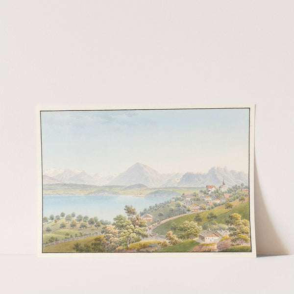 Vue dessiné depuis le Village de Sigriswil, audessus du Lac de Thoune by Jakob Samuel Weibel