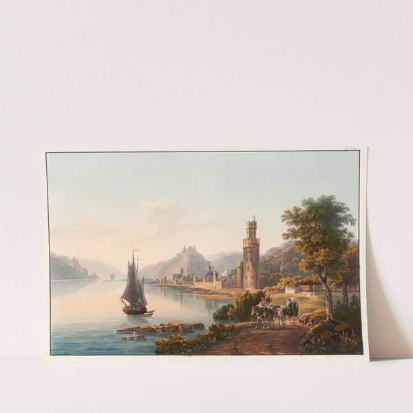 Vue d’Oberwesel, des ruines de Schoenberg, Gutenfels et Ochsenthourm by Johann Ludwig Bleuler