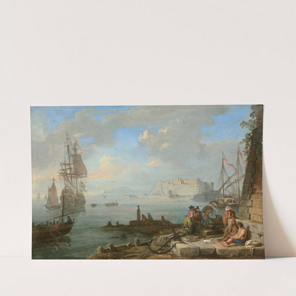 Vue du Castel dell'Ovo dans la baie de Naples by Adrien Manglard