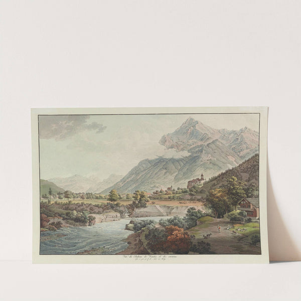 Vûe du Chateau de Wimmis et des environs by Johann Ludwig Aberli