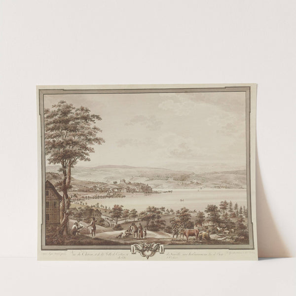 Vüe du Château, et de la Ville de Cerlier et de Neuville, avec les Environs au Lac de Bienne by Niklaus Sprüngli