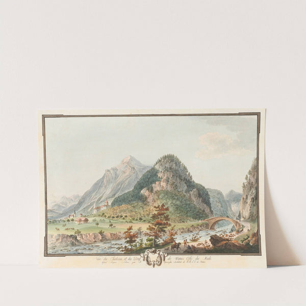 Vûe du Chateau et du Pont de Wimmis, Côté du Midi by Niklaus Sprüngli
