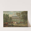 Vue du Château Neuf de Saint-Germain-en-Laye avec le départ pour la chasse by Pierre-Denis Martin