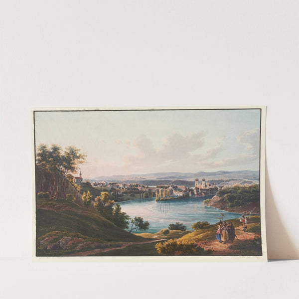Vue du Couvent de Rheinau, Canton de Zurich by Johann Ludwig Bleuler