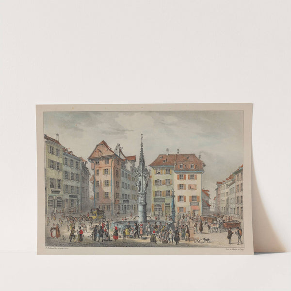 Vue du marché aux poissons à Basle (1915-1945) by Constantin Guise