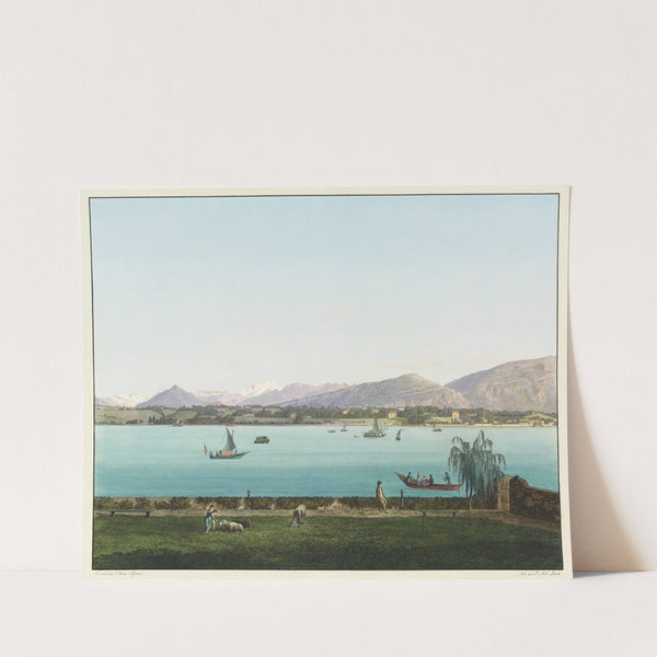 Vue du Mont-Blanc prise de la Campagne de Mr. Hentsch à Secheron près de Genève by Jean-Antoine Linck