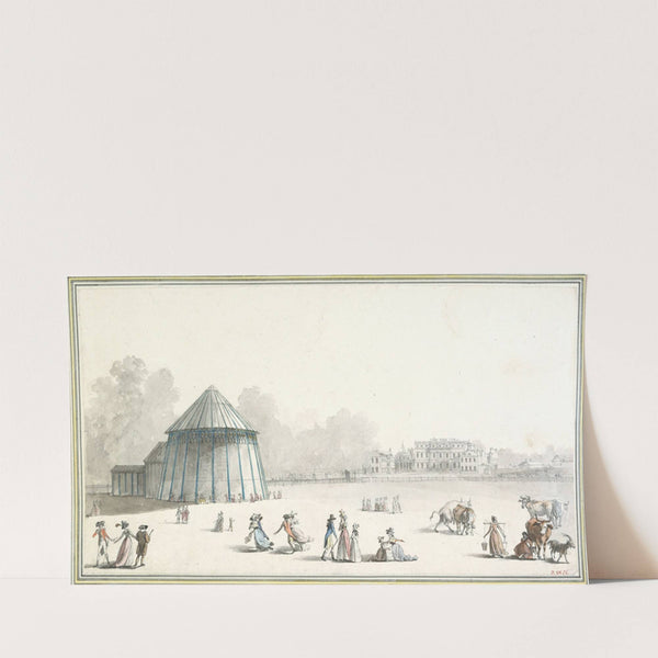 Vue du pavillon érigé dans Green Park afin de présenter le Siège de Gibraltar par John Singleton Copley (1791) by Louis Belanger