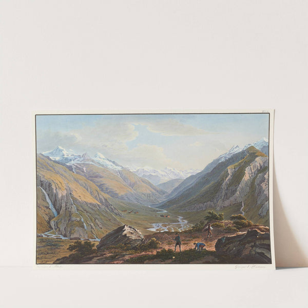 Vue du pied du Lucmanier vers Sainte Marie et la Vallée de Medels by Johann Ludwig Bleuler