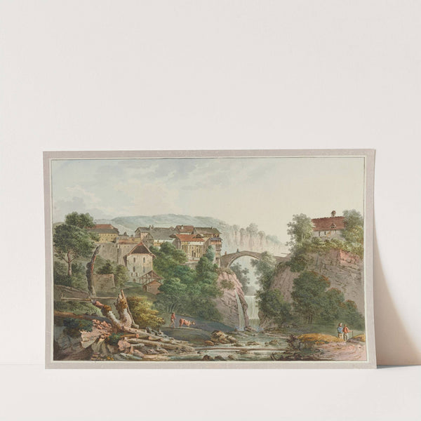 Vue du pont à Montreux, pays de Vaud by Joseph Emmanuel Curty