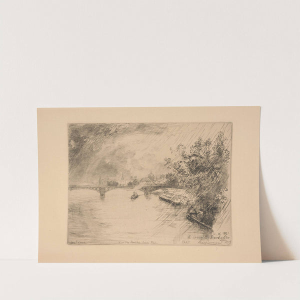 Vue du pont des Saints-Peres(View of the bridge of the Holy Fathers) (1877) by Félix Bracquemond