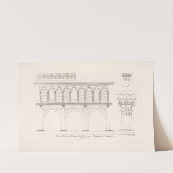 Vue du porche du monastère de Lorsch entre Heidelberg & Darmstadt, bati en 774. by Nicolas Xavier Willemin