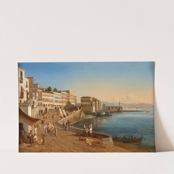 Vue du port de Naples by Félix Fouilhouze