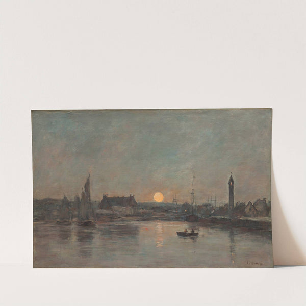 Vue du port de Trouville au crépuscule (1885-90) by Eugène Boudin