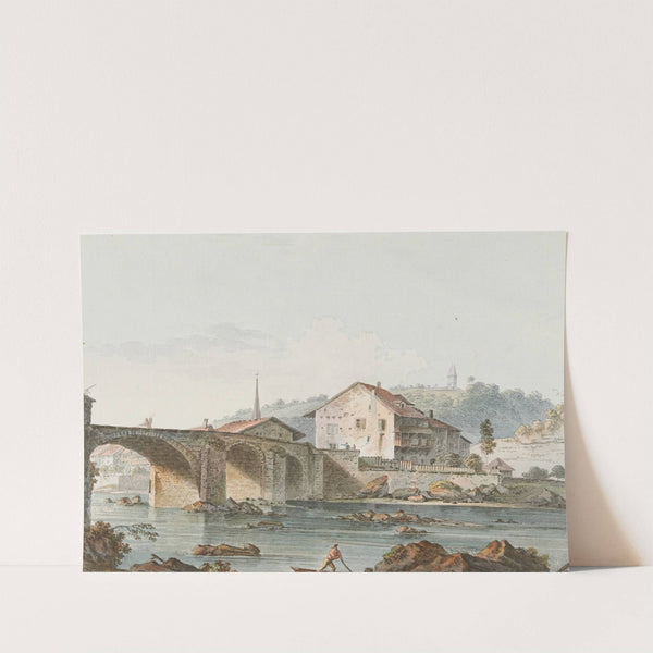 Vue d’un pont à Fribourg by Joseph Emmanuel Curty