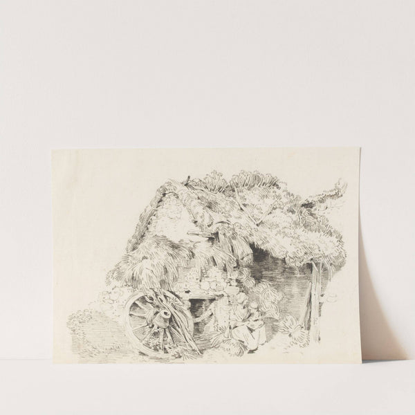 Vue d’une maison avec un toit de chaume by Sigmund Freudenberger