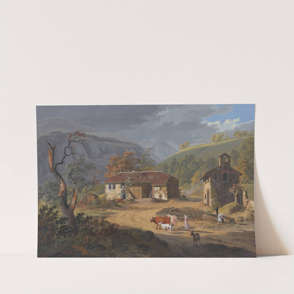 Vue d’une partie du Village de Clées, Canton de Berne by Jean-Antoine Linck