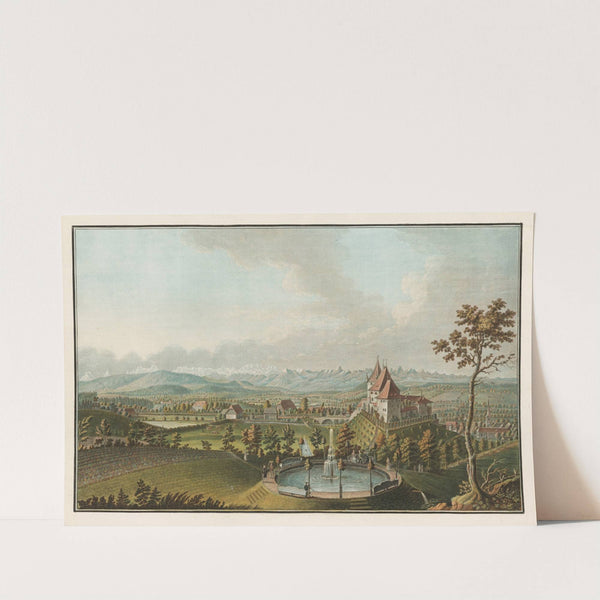 Vue générale des alpes et glaciers prise du Chateau de Worb by Johann Wolfgang Kleemann