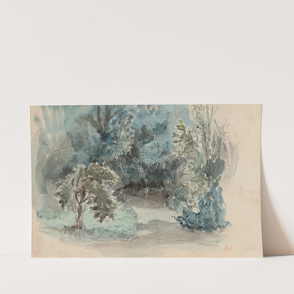 Vue présumée du jardin de Champrosay by Eugène Delacroix