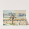 Vue sur le village de Bazincourt, neige by Camille Pissarro