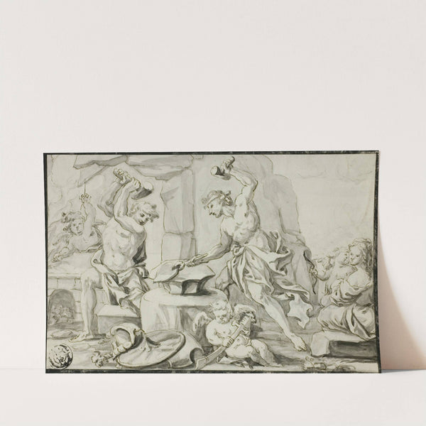 Vulcan Making Arms for Achilles, while Venus and Cupid Look On by Abraham Drentwett the Elder