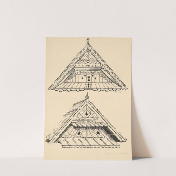 Vyrezávané štíty na domoch v Zsigárde by Ján Thain