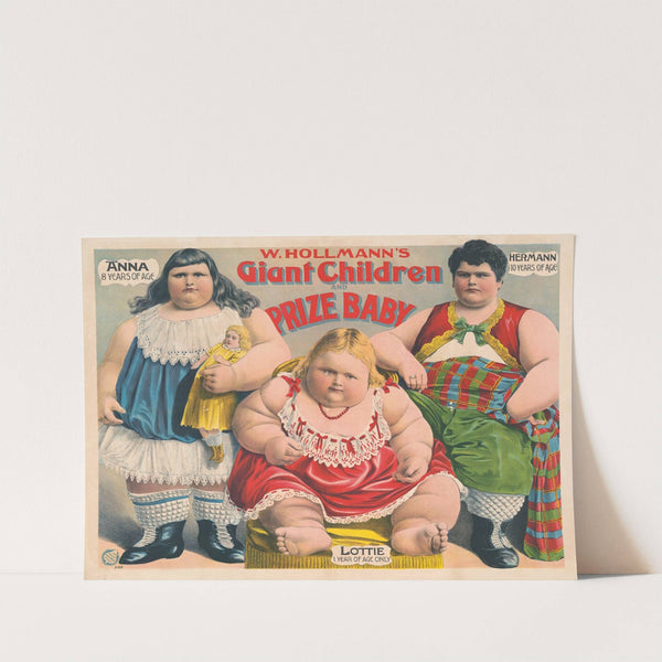 W. Hollmann’s giant children and prize baby (1902) by Adolf Friedländer Lith.