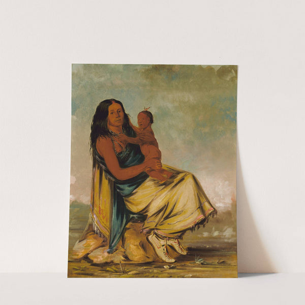 Wáh-Chee-Te, Wife of Cler-Mónt, And Child by George Catlin