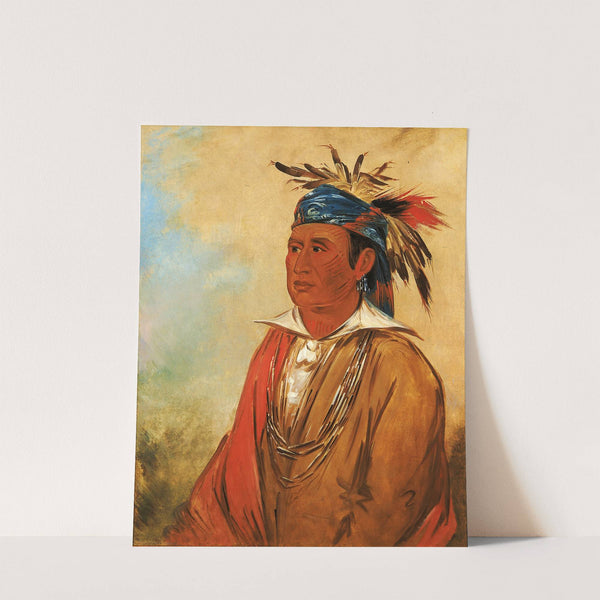 Wah-Pón-Jee-A, The Swan, a Warrior by George Catlin