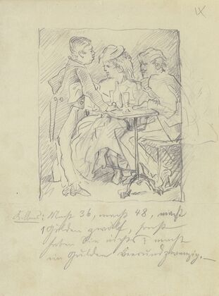 Waiter with two guests