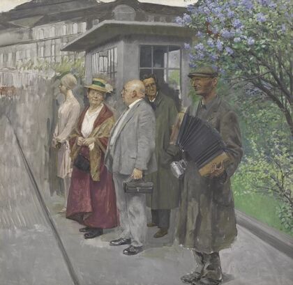 Waiting for the 2 (streetcar stop) (1923)