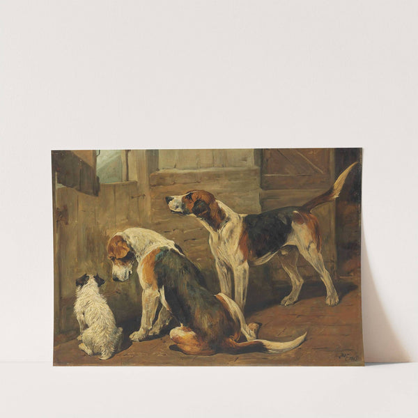 Waiting for the Hunt; a Terrier and Two Hounds by John Emms