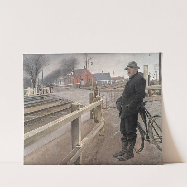 Waiting for the Train. Level Crossing by Roskilde Highway (1914) by Laurits Andersen Ring